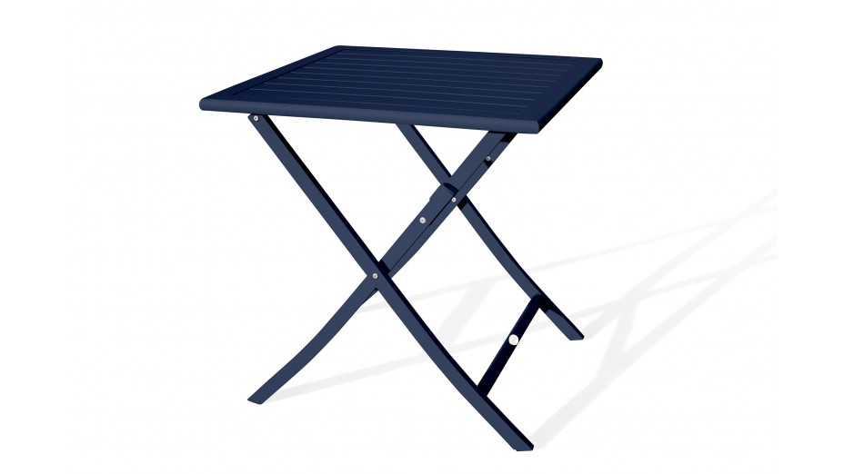 Guéridon de jardin pliant MARIUS (70x70 cm) en aluminium - BLEU NUIT