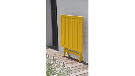 Guéridon de jardin pliant MARIUS (70x70 cm) en aluminium - MOUTARDE