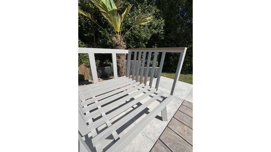 Salon bas de jardin NAPOLI 5 places en aluminium - GRIS