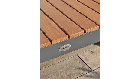 Salon de jardin d'angle ALICANTE 6 places en teck et aluminium - GRIS ANTHRACITE