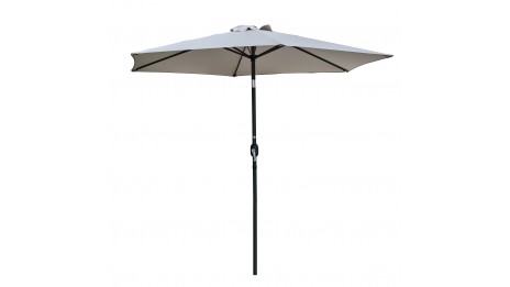 Parasol MARBELLA (diam. 2,7 m) à manivelle en aluminium gris anthracite et polyester - GRIS