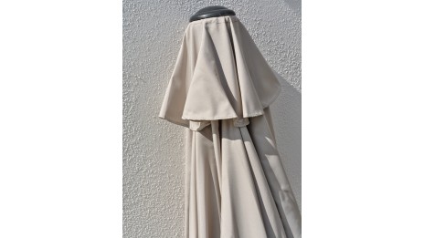 Parasol MARBELLA (diam. 2,7 m) à manivelle en aluminium gris anthracite et polyester - GRIS