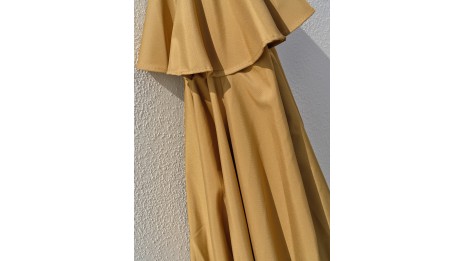 Parasol MARBELLA (diam. 2,7 m) à manivelle en aluminium gris anthracite et polyester - MOUTARDE