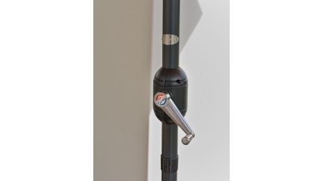 Parasol MARBELLA (diam. 2,7 m) à manivelle en aluminium gris anthracite et polyester - MOUTARDE