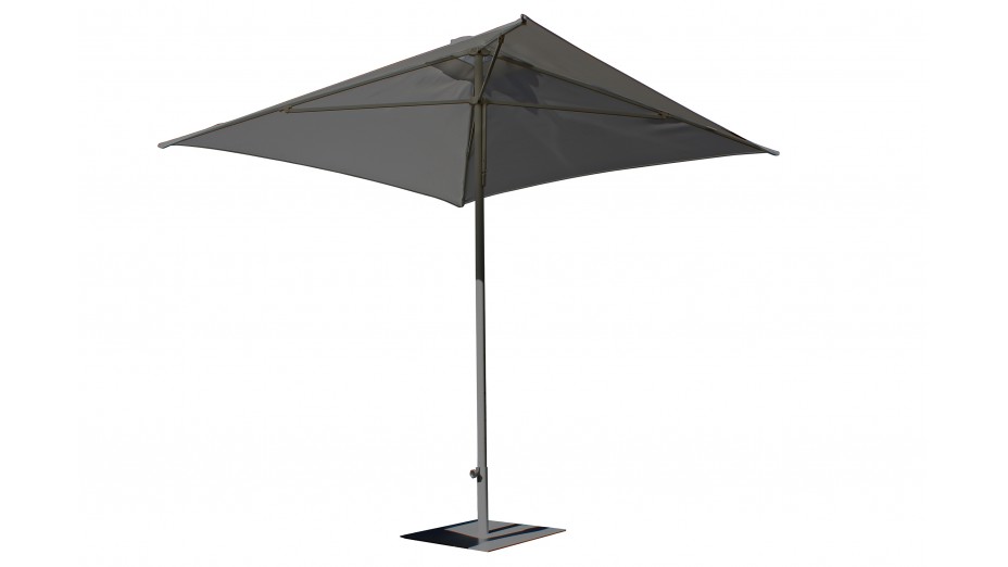 Parasol ouverture push-up EOLO (250x250 cm) en aluminium laqué et toile OLEFIN® - GRIS ANTHRACITE