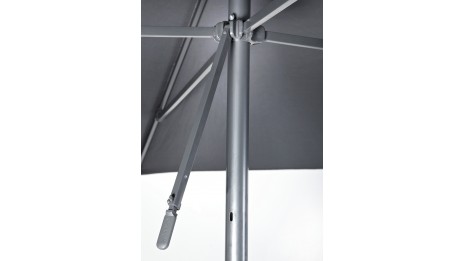 Parasol ouverture push-up EOLO (250x250 cm) en aluminium laqué et toile OLEFIN® - GRIS ANTHRACITE