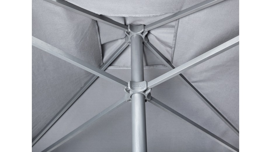 Parasol ouverture push-up EOLO (250x250 cm) en aluminium laqué et toile OLEFIN® - GRIS ANTHRACITE
