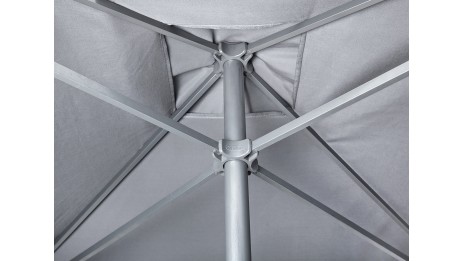 Parasol ouverture push-up EOLO (250x250 cm) en aluminium laqué et toile OLEFIN® - GRIS ANTHRACITE