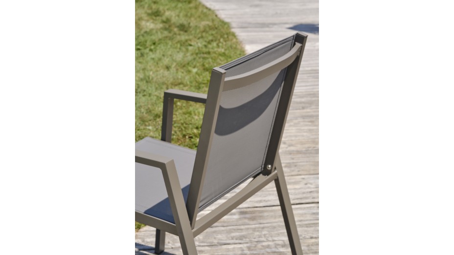 Lot composé de 2 fauteuils de jardin FLORIDE-FT-QUARTZ empilables