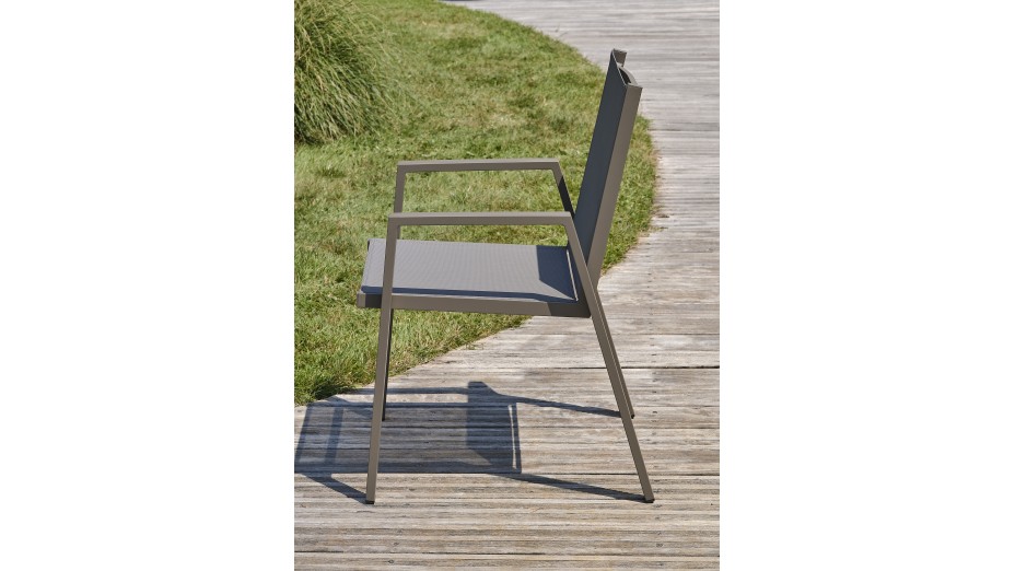 Lot composé de 2 fauteuils de jardin FLORIDE-FT-QUARTZ empilables