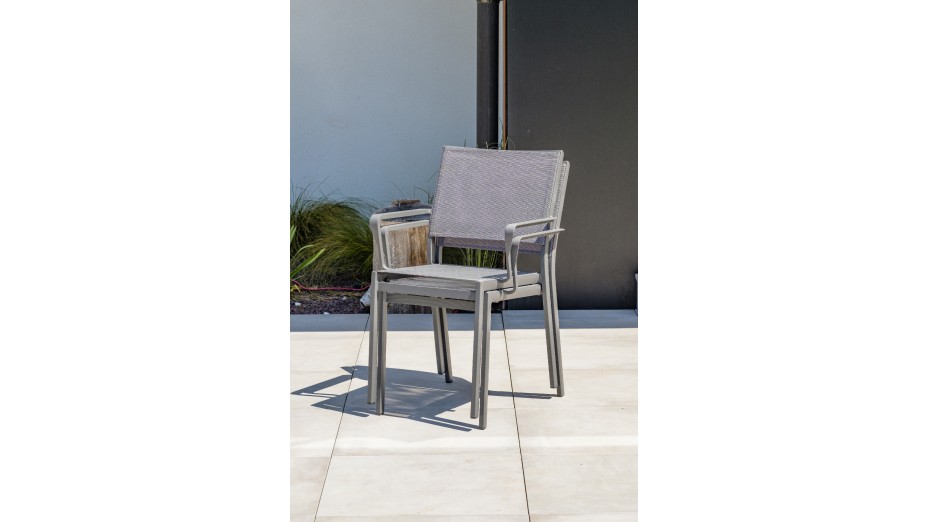 Lot composé de 2 fauteuils de jardin STOCKHOLM-FT empilables