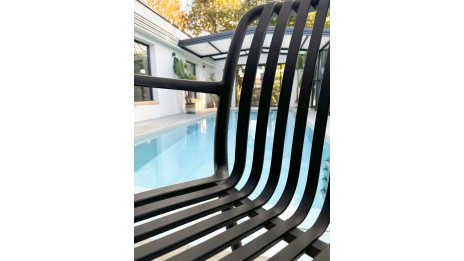 Lot composé de 2 fauteuils de jardin TIAGO-FT-NOIR empilables