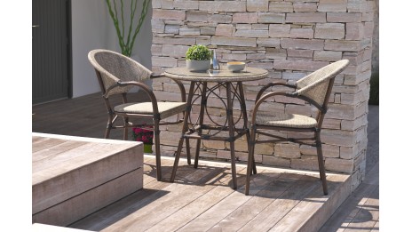 Lot composé de 2 fauteuils de jardin USHUAIA-FT empilables