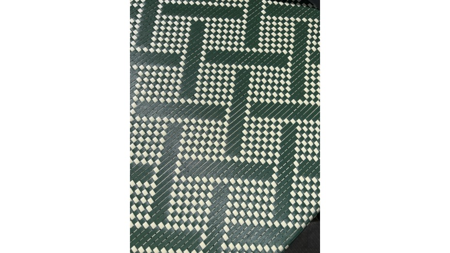 Fauteuil de jardin empilable BISTRO en aluminium effet bois et textilène - VERT