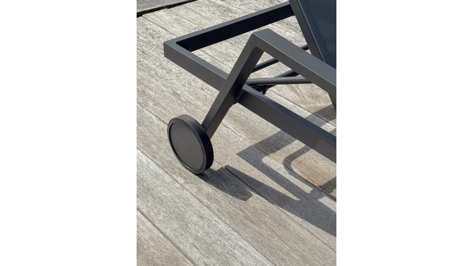 Bain de soleil multi-positions IBIZA en aluminium et textilène - GRIS ANTHRACITE
