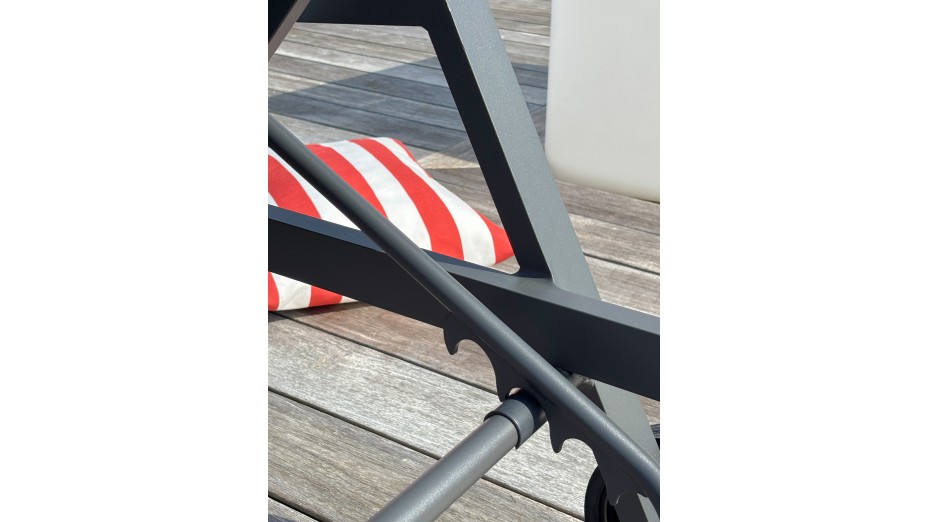 Bain de soleil multi-positions IBIZA en aluminium et textilène - GRIS ANTHRACITE