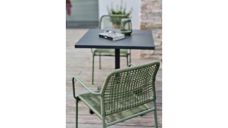 Fauteuil de jardin empilable MARCEAU en corde et acier - OLIVE