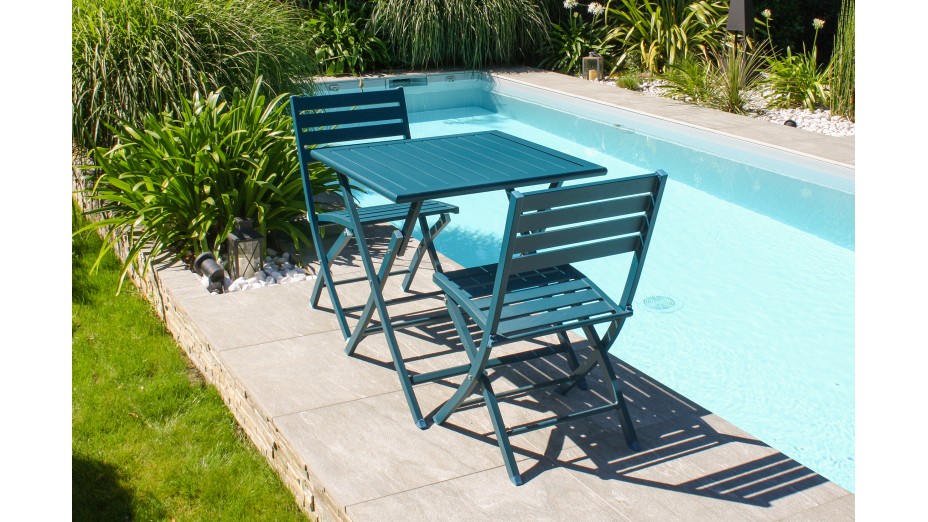 Lot composé de 2 chaises de jardin pliantes MARIUS-CP-CANARD