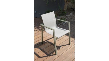 Lot composé de 2 fauteuils de jardin MIAMI-FT-KAKI empilables