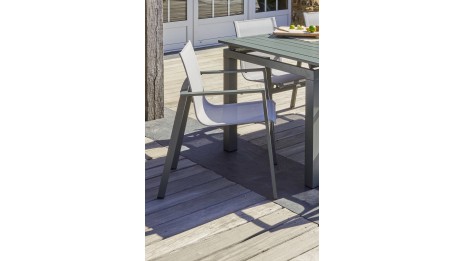 Lot composé de 2 fauteuils de jardin MIAMI-FT-KAKI empilables