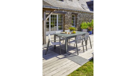 Lot composé de 2 fauteuils de jardin MIAMI-FT-KAKI empilables