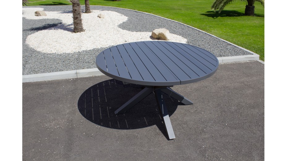 Lot composé d'une table de jardin PELOSA-TB200 et de 6 chaises STOCKHOLM-CH empilables