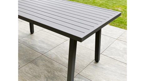 Ensemble repas de jardin ANTALYA 9 places en aluminium - GRIS ANTHRACITE