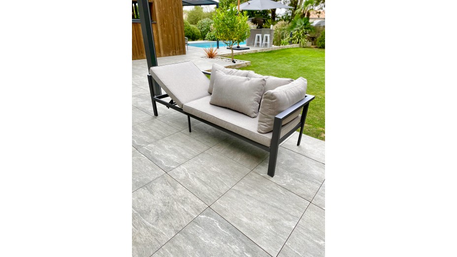 Ensemble repas de jardin ANTALYA 9 places en aluminium - GRIS ANTHRACITE