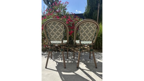 Lot composé de 2 fauteuils de jardin BISTRO-FT-TEX-VERT empilables