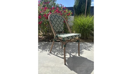 Lot composé de 2 fauteuils de jardin BISTRO-FT-TEX-VERT empilables