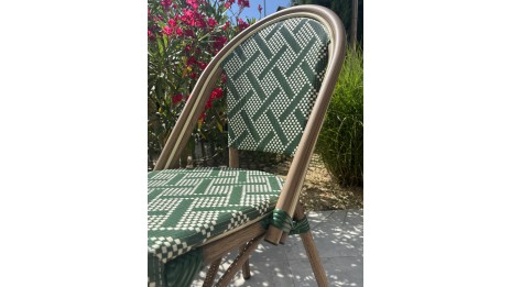 Lot composé de 2 fauteuils de jardin BISTRO-FT-TEX-VERT empilables