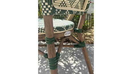 Lot composé de 2 fauteuils de jardin BISTRO-FT-TEX-VERT empilables