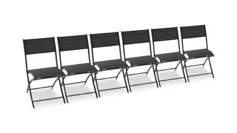Lot composé de 6 chaises de jardin C43-NTN pliantes