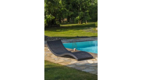 Lot composé de 2 bains de soleil CANCUN-CL-NOIR empilables