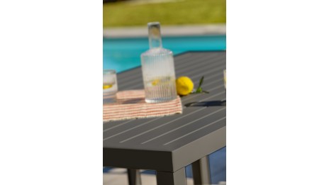 Ensemble repas de jardin CAYENNE 7 places en aluminium - GRIS ANTHRACITE
