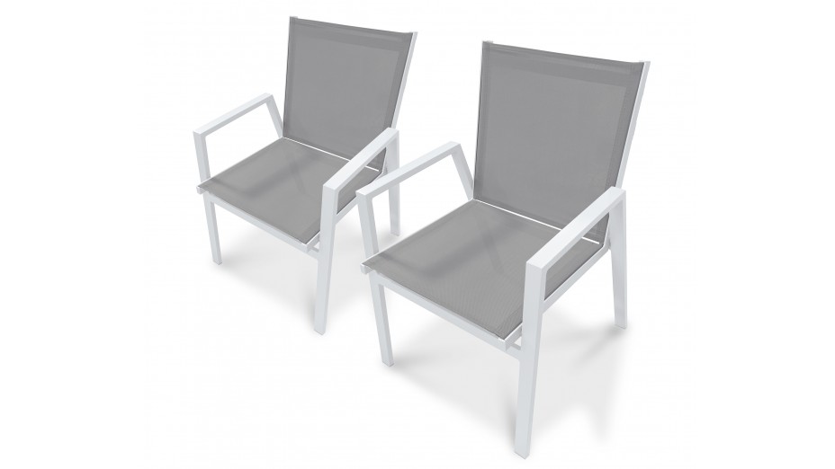 Lot composé de 2 fauteuils de jardin FLORIDE-FT-BLANC empilables