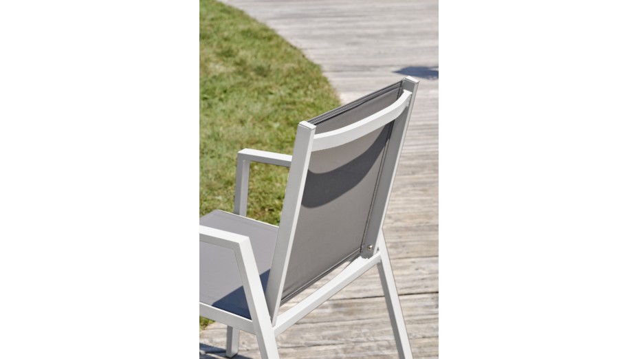 Lot composé de 2 fauteuils de jardin FLORIDE-FT-BLANC empilables