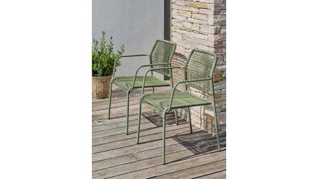 Lot composé de 2 fauteuils de jardin empilables MARCEAU-FT-OLIVE