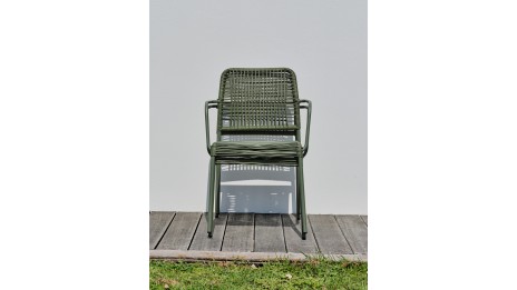 Lot composé de 2 fauteuils de jardin empilables MARCEAU-FT-OLIVE