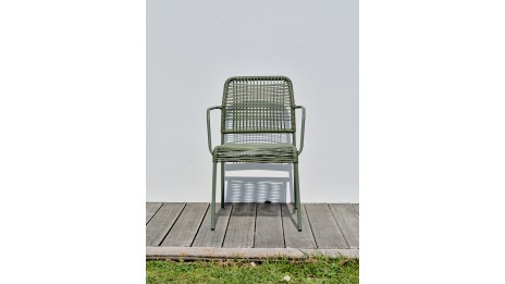Lot composé de 2 fauteuils de jardin empilables MARCEAU-FT-OLIVE