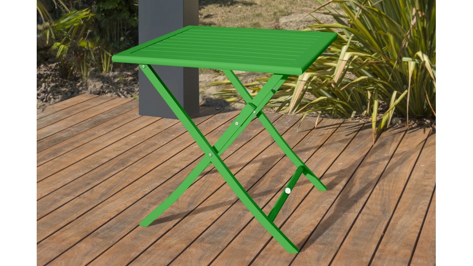 Guéridon de jardin pliant MARIUS (70x70 cm) en aluminium - VERT PRAIRIE