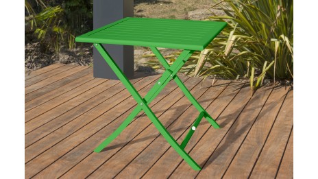 Guéridon de jardin pliant MARIUS (70x70 cm) en aluminium - VERT PRAIRIE