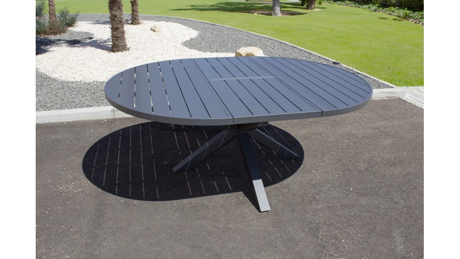 Lot composé d'une table de jardin PELOSA-TB200 et de 6 fauteuils PELOSA-FT empilables