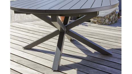 Lot composé d'une table de jardin PELOSA-TB200, de 6 chaises STOCKHOLM-CH empilables et de 2 fauteuils STOCKHOLM-FT empilables