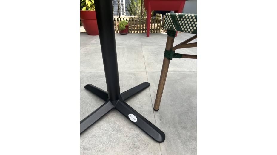 Lot composé d'une table de jardin BISTRO-TB60-TRZ et de 2 fauteuils BISTRO-FT-TEX-VERT empilables