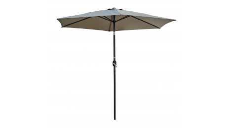 Parasol MARBELLA (diam. 2,7 m) à manivelle en aluminium gris anthracite et polyester - KAKI