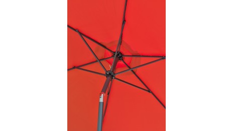 Parasol MARBELLA (diam. 2,7 m) à manivelle en aluminium gris anthracite et polyester - TERRACOTTA