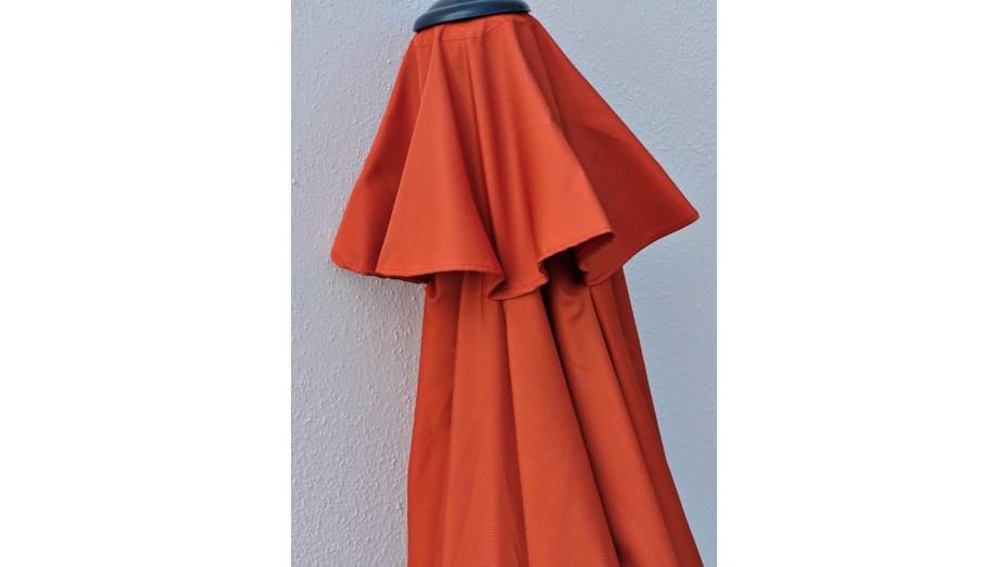 Parasol MARBELLA (diam. 2,7 m) à manivelle en aluminium gris anthracite et polyester - TERRACOTTA