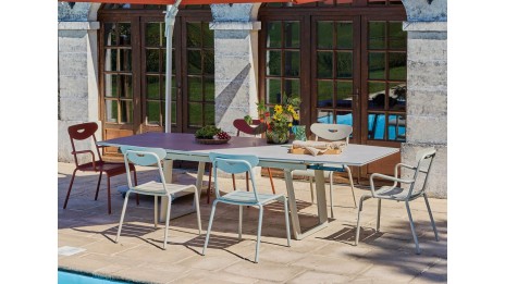 Table de jardin extensible ovale en céramique
