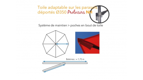 Toile pour parasol déporté ronde Ø 3,5 m